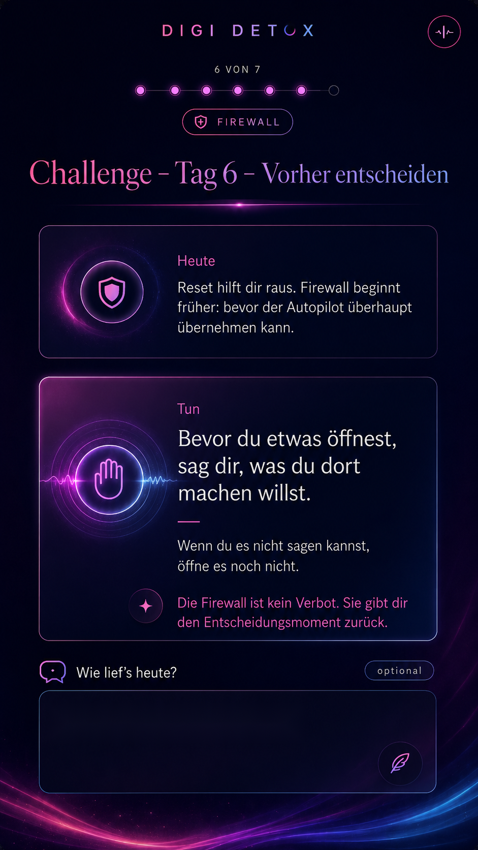 DIGI DETOX – Tag 6