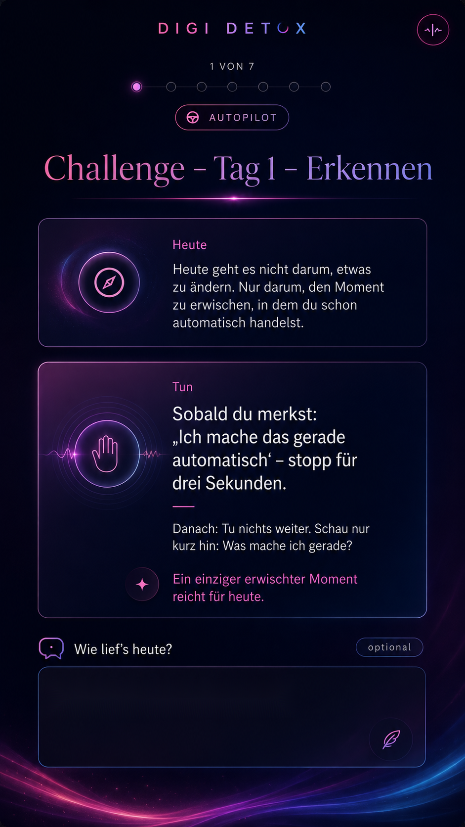 DIGI DETOX – Tag 1